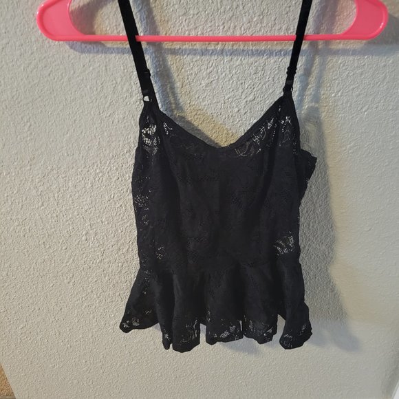 Blackmilk Black Frill Lace Cami - Picture 2 of 5